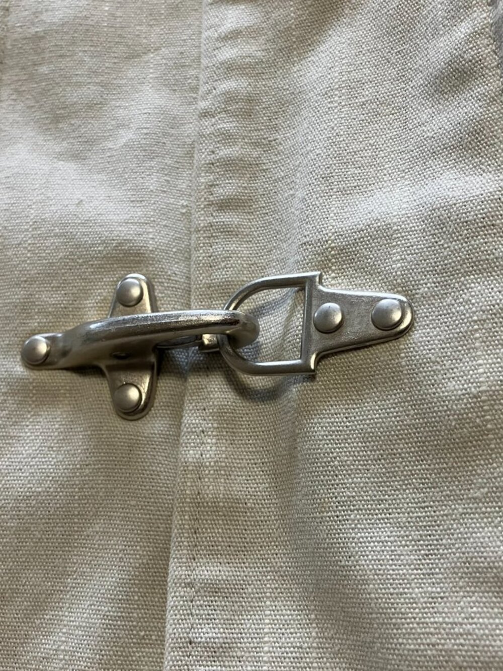 L.L.Bean Women's Small Off-White Utility Jacket | Nautical Hook Clasp Closure - Picture 12 of 13